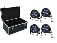 EUROLITE Set 4x LED SLS-603 TCL UV de suelo + estuche TDV-1