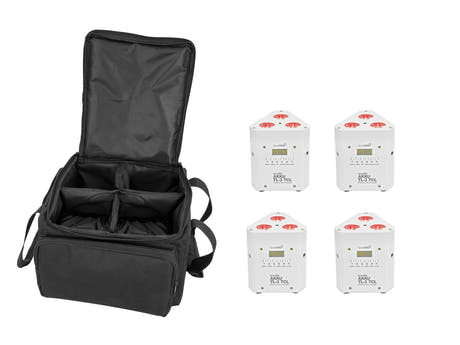 EUROLITE Set 4x AKKU TL-3 TCL blanco + SB-4 Soft Bag