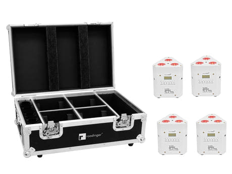 EUROLITE Set 4x AKKU TL-3 TCL blanco + case con función de carga