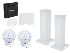 EUROLITE Set 2x Stage Stand 100cm + 2x LED B-40 Beam Effect blanco