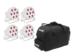 EUROLITE Set 4x LED SLS-7 HCL Spot blanco + bolsa blanda