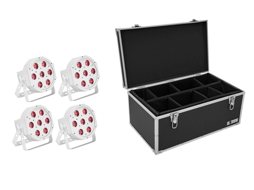 EUROLITE Set 4x LED SLS-7 HCL de suelo blanco + Estuche