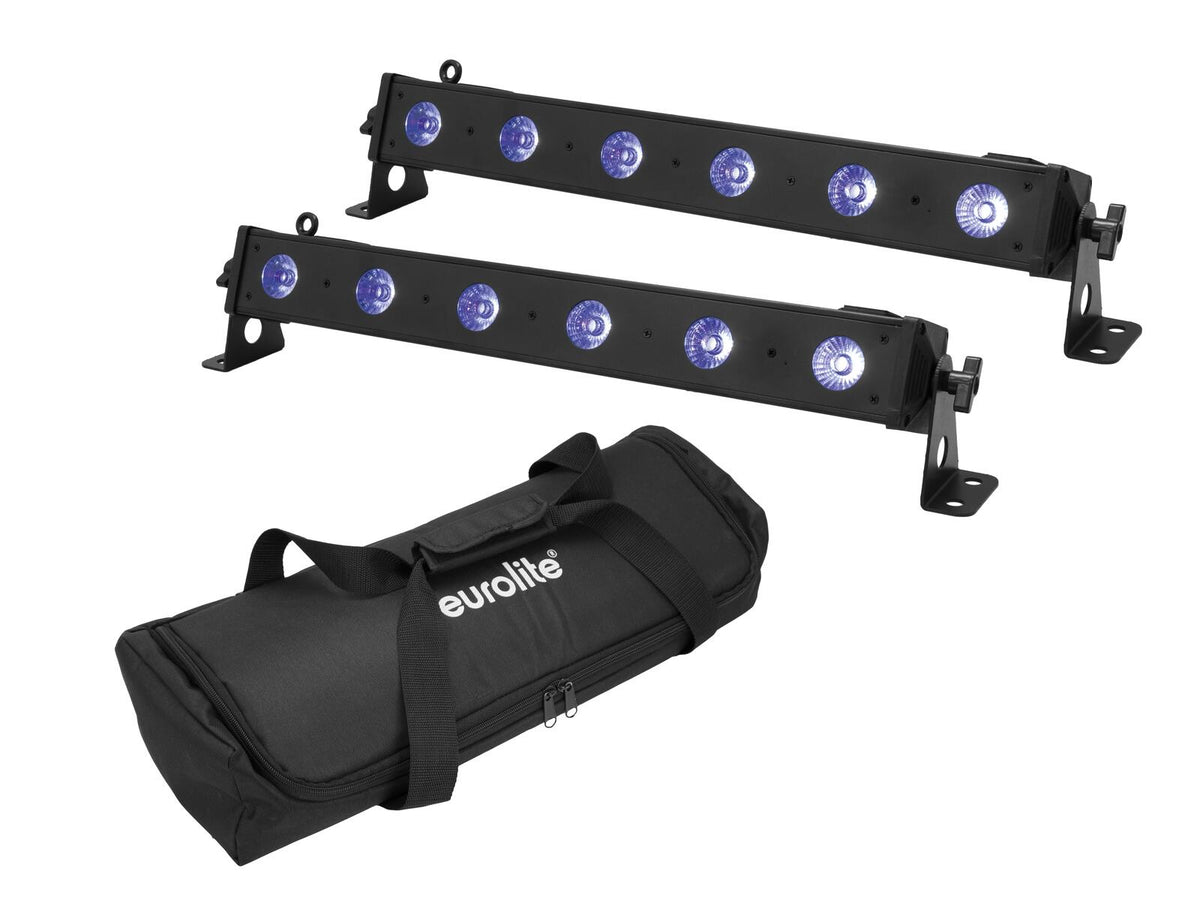 Eurolite Set 2x BARRAS LED-6 QCL RGB+UV Bar + Soft Bag