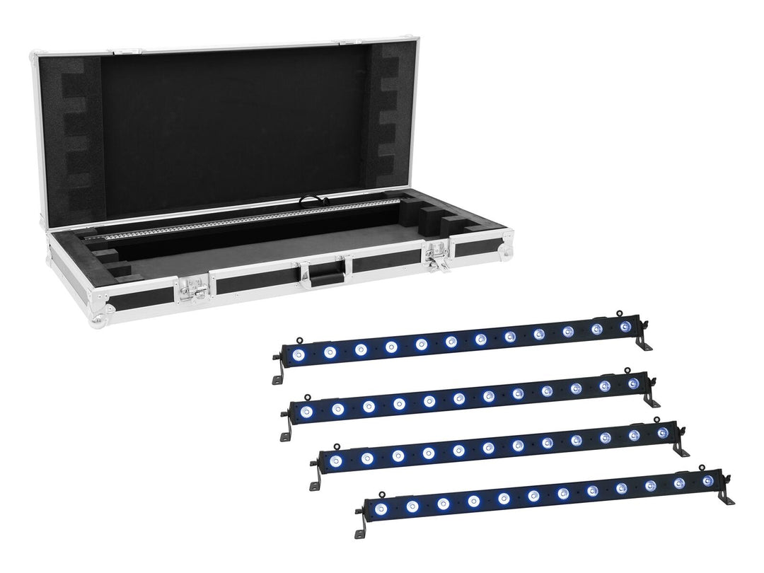 EUROLITE Set 4x LED BAR-12 QCL RGB+UV Bar + estuche