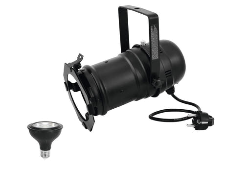 EUROLITE Conjunto PAR-30 Foco bk + PAR-30 230V COB 12W E-27 LED 1800-3000K dim2warm