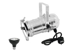 Conjunto EUROLITE Foco PAR-30 sil + PAR-30 230V COB 12W E-27 LED 1800-3000K dim2warm