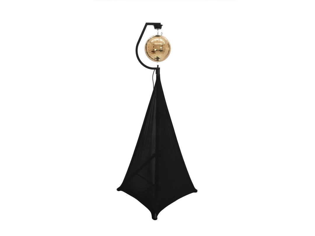 EUROLITE Set bola de espejos dorada de 30cm con stand y cover para trípode negro