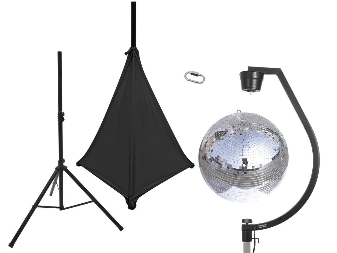 EUROLITE Set bola de espejos de 50cm con stand y cover para trípode negro