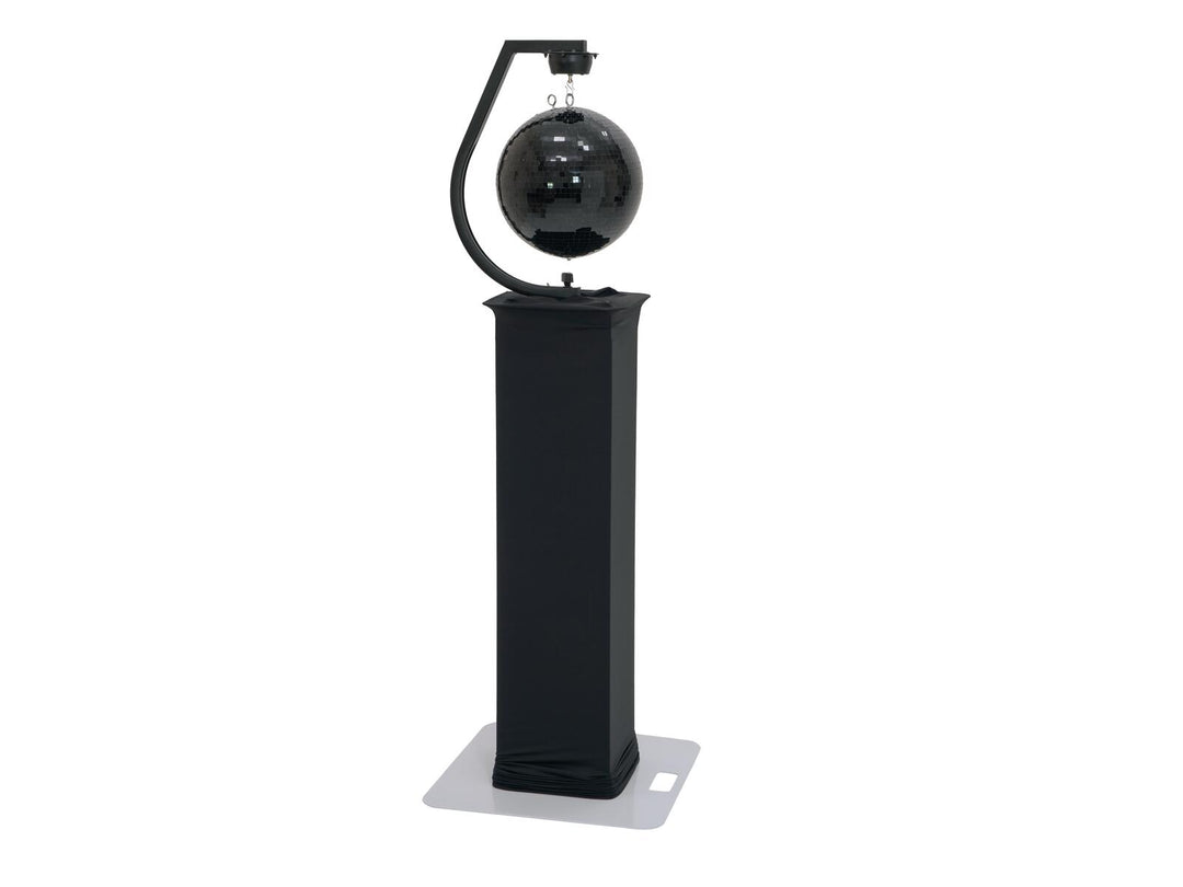 EUROLITE Set bola de espejos de 30cm negra con stand de escenario variable + Cover negra