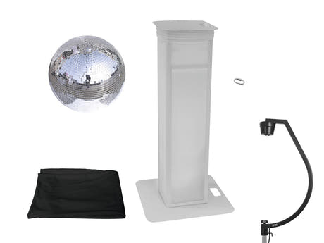 EUROLITE Set bola de espejos de 50 cm con Stage Stand variable + cubierta Black