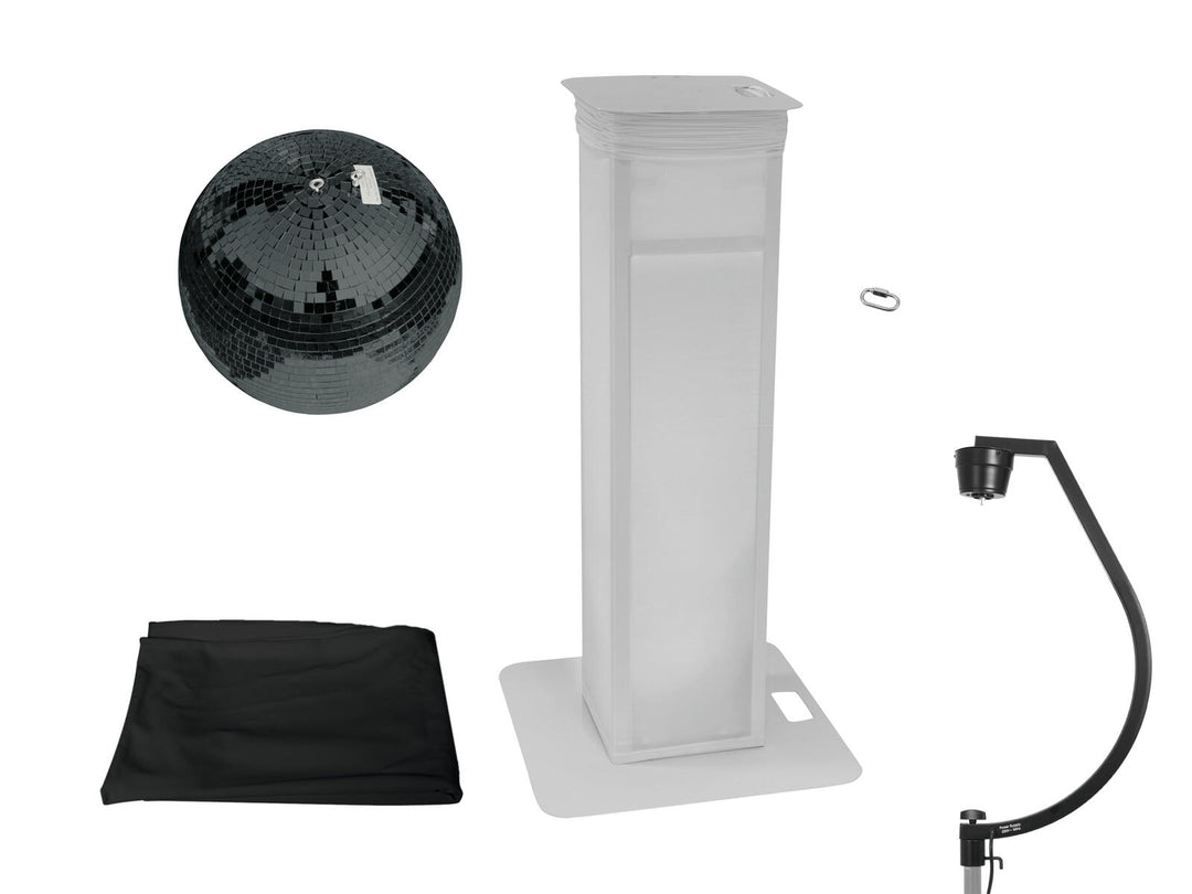 EUROLITE Set de bola de espejos de 50 cm Black con soporte de Stage variable + funda Black