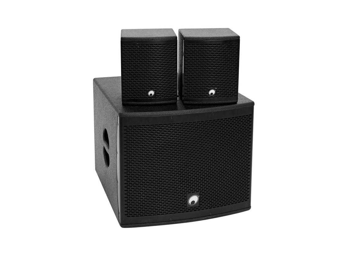 OMNITRONIC Set MOLLY-12A Subwoofer activo + 2x MOLLY-6 Top 8 ohmios, black