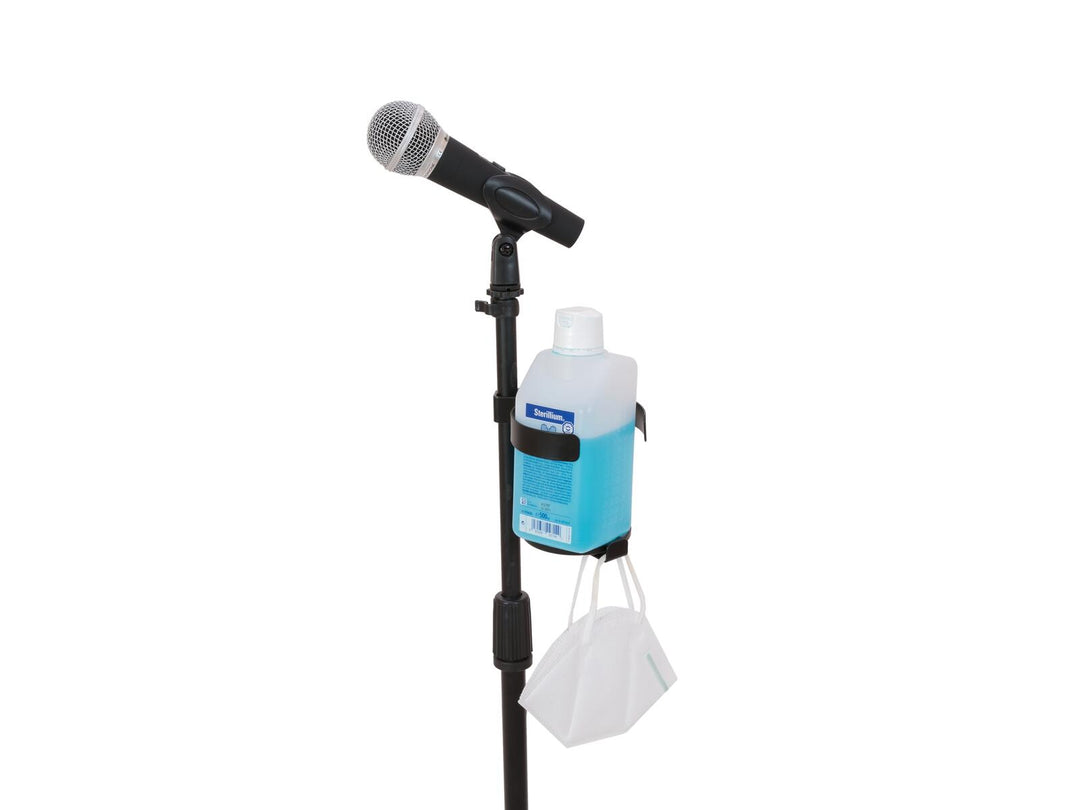 OMNITRONIC Set soporte de micrófono para desinfectante, negro
