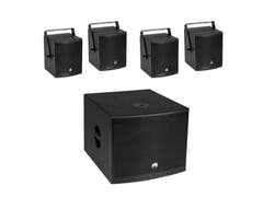 OMNITRONIC Set MOLLY-12A Subwoofer activo + 4x MOLLY-6 Top 8 ohmios, negro