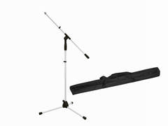 Set de micrófono OMNITRONIC con trípode MS-1W y jirafa, blanco + Bag