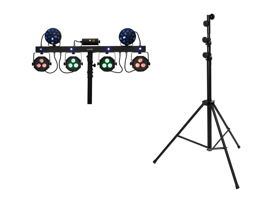 EUROLITE Set de luces LED KLS Laser Bar Next FX + STV-60-WOT EU Soporte de acero negro