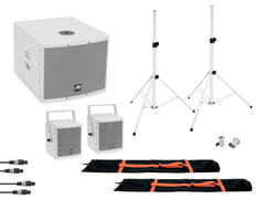 OMNITRONIC Set MOLLY 2.1 Sistema activo Sub + 2x Top + Accesorios, blanco