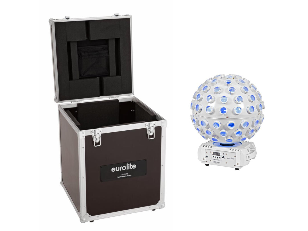 EUROLITE Set LED B-40 Efecto de haz láser blanco + Case