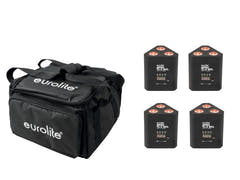 EUROLITE Set 4x AKKU TL-3 QCL RGB+UV Trusslight + SB-4 Bolsa blanda