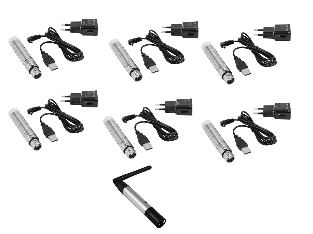 EUROLITE Conjunto QuickDMX 1x Transmisor + 6x AKKU Receptor