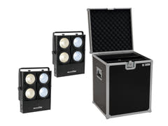 EUROLITE Conjunto 2x Audience Blinder 4x100W LED COB CW/WW + Estuche