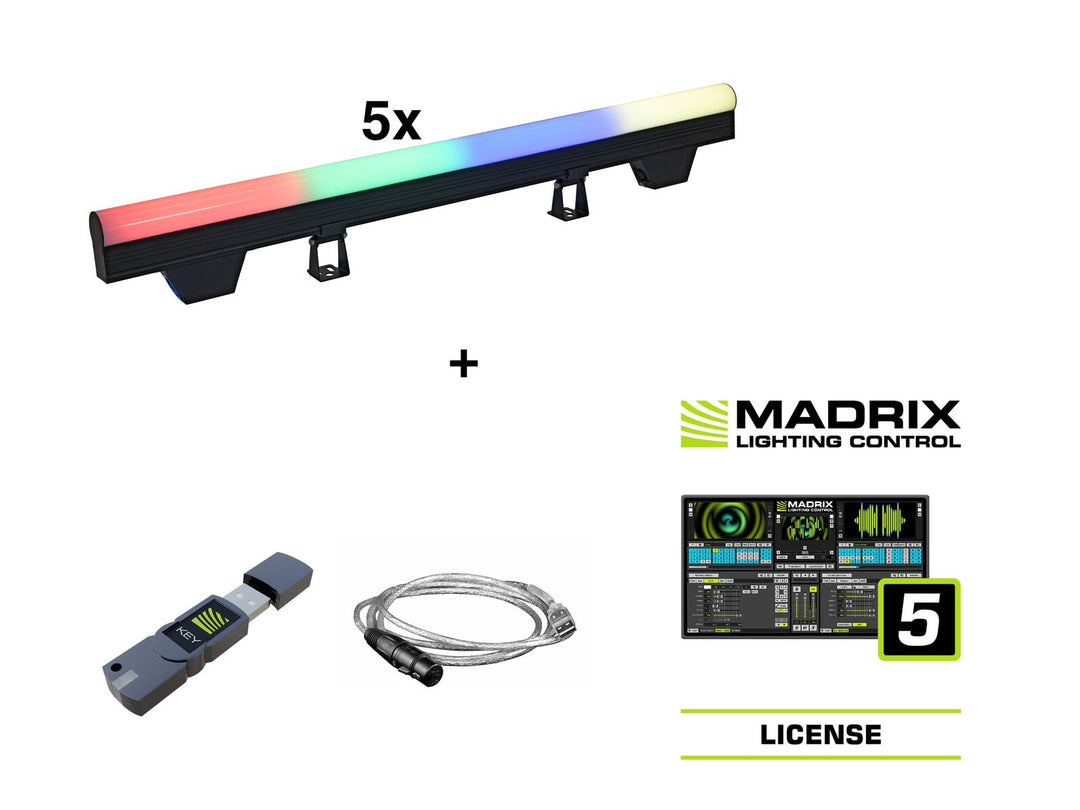 EUROLITE Set 5x LED PT-100/32 Pixel DMX Tube + Software Madrix