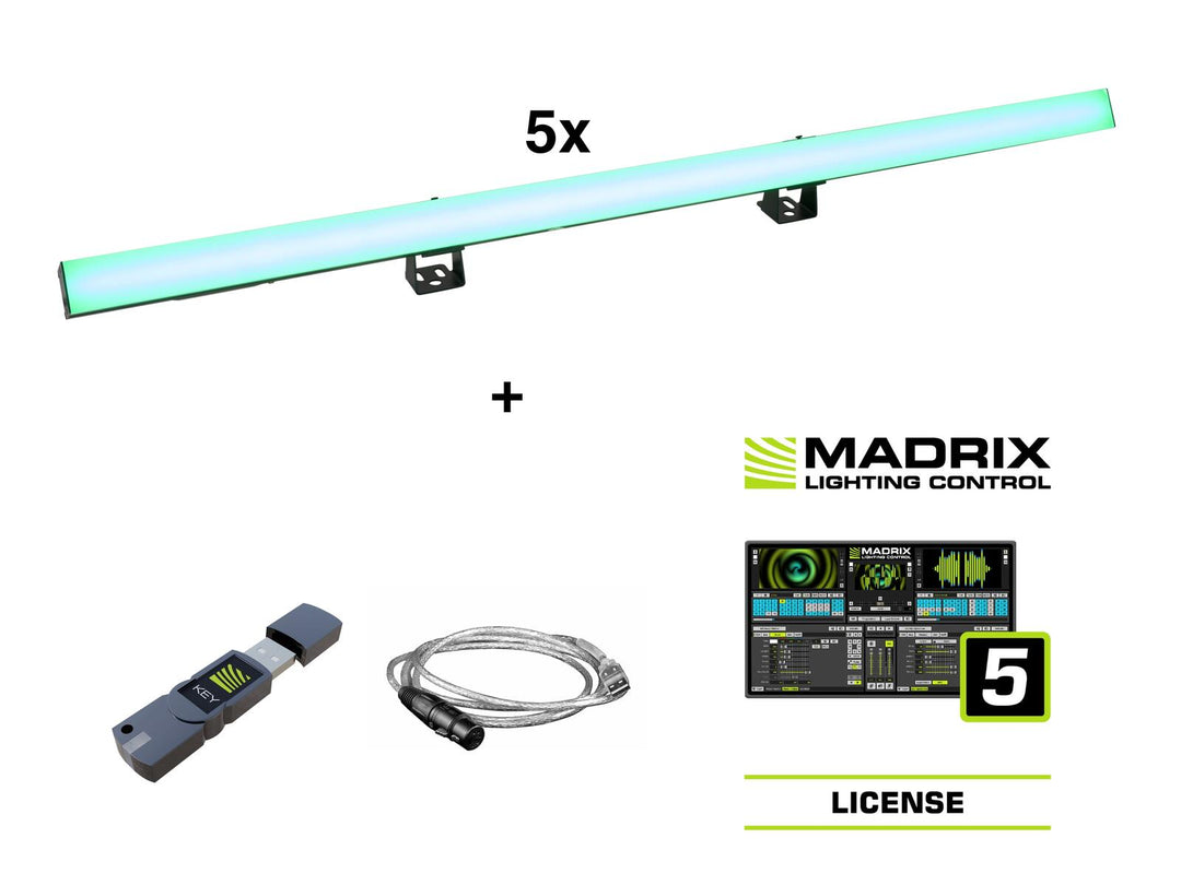 EUROLITE Set de 5x LED PR-100/32 Pixel DMX Rail + software Madrix