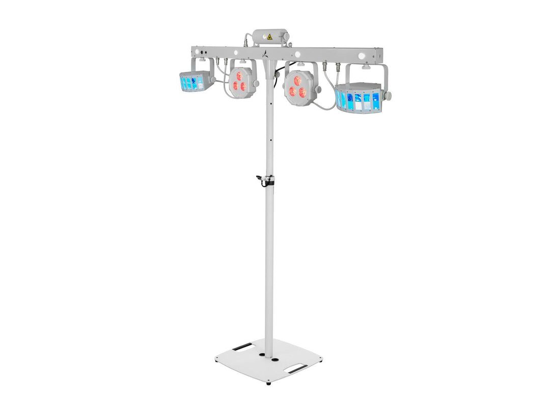 Set de luces LED KLS Laser Bar FX EUROLITE blanco + soporte de altavoz BPS-2 blanco