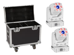 EUROLITE Set 2x LED TMH-H90 Hybrid Cabezas Móviles Spot/Wash COB wh + Case