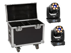 EUROLITE Set 2x LED TMH-H90 + Case con ruedas