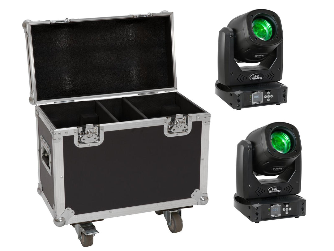 EUROLITE Set 2x LED TMH-B90 + Case con ruedas