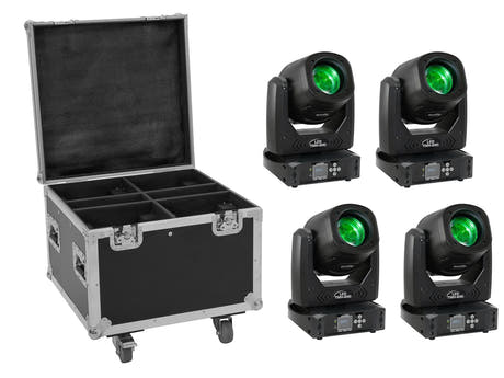 EUROLITE Set 4x LED TMH-B90 + Case con ruedas