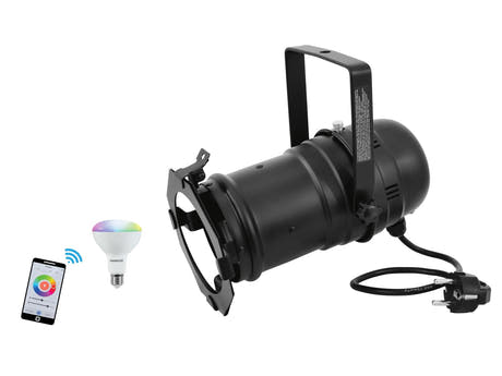 EUROLITE Set PAR-30 Spot negro + LED PAR-30 RGB/WW/CW WiFi