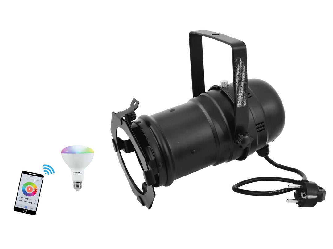EUROLITE Set PAR-30 Spot negro + LED PAR-30 RGB/WW/CW WiFi