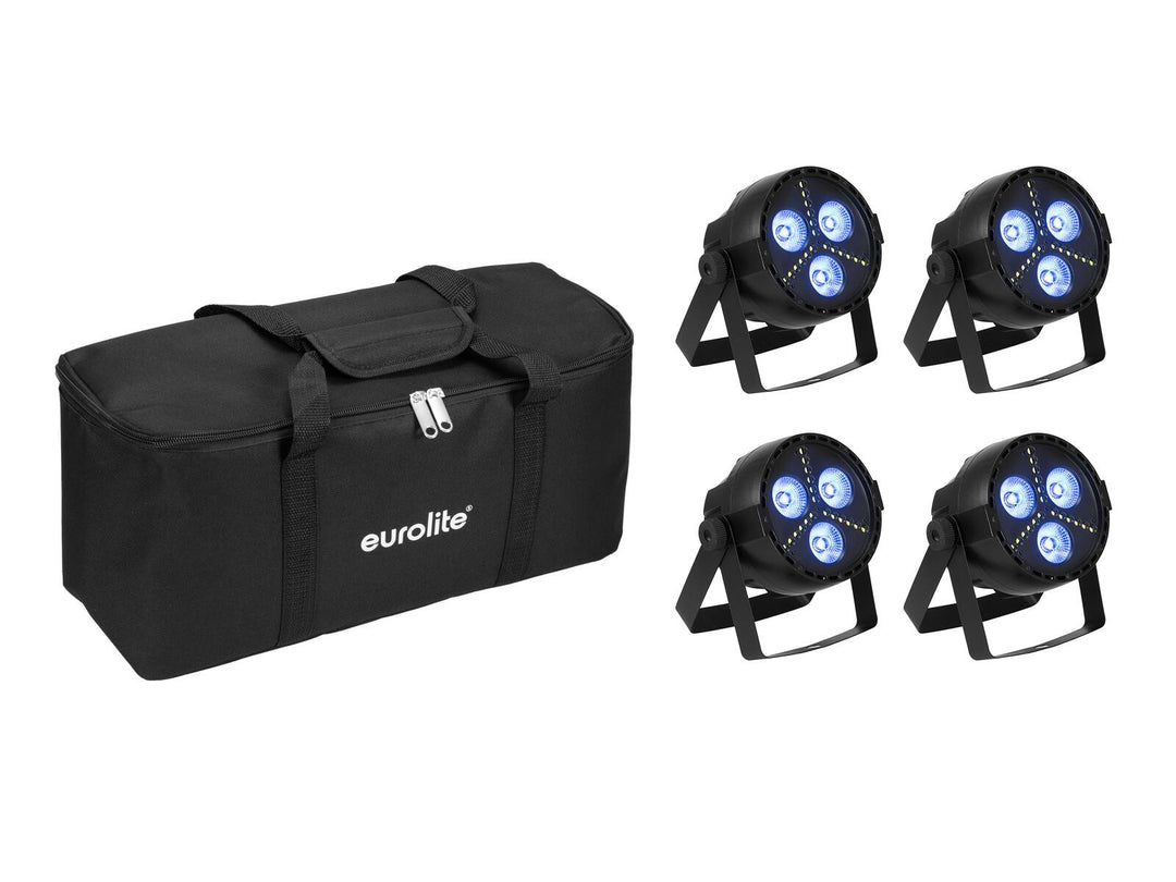 EUROLITE Set 4x LED PARty Hybrid Spot + Bolsa blanda