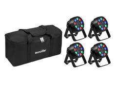 EUROLITE Set 4x AKKU Mini PARty RGBW Spot MK2 + Bolsa acolchada
