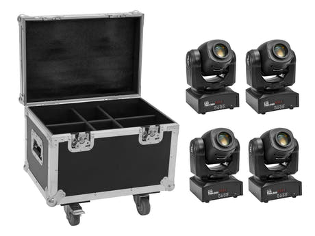 EUROLITE Set 4x LED TMH-S60 Cabezas Móviles-Spot + Case