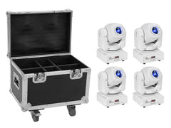 EUROLITE Set 4x LED TMH-S60 Cabezas Móviles Spot wh + Case