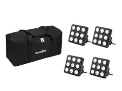 EUROLITE Set 4x panel LED Party RGB+UV + bolsa Soft