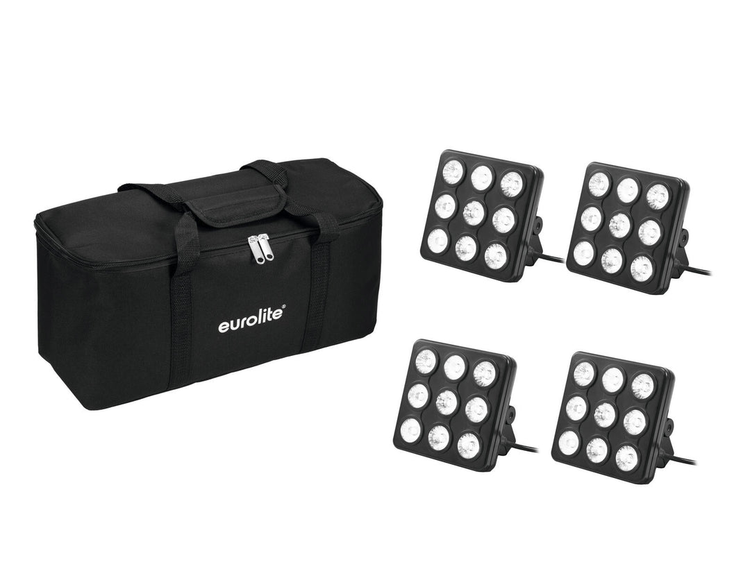 EUROLITE Set 4x panel LED Party RGB+UV + bolsa Soft