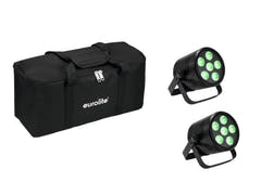 Set EUROLITE 2x AKKU PAR 6 QCL + bolsa acolchada