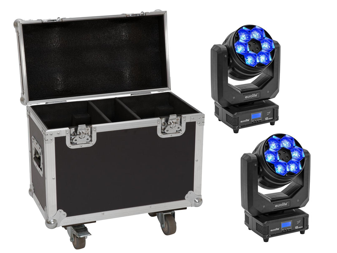 EUROLITE Set de 2x LED TMH-H240 Beam/Wash/Flower Effect + case