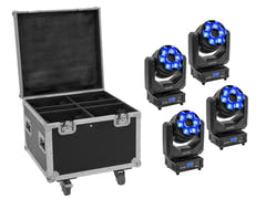 EUROLITE Conjunto 4x LED TMH-H240 Beam/Wash/Flower Effect + Case