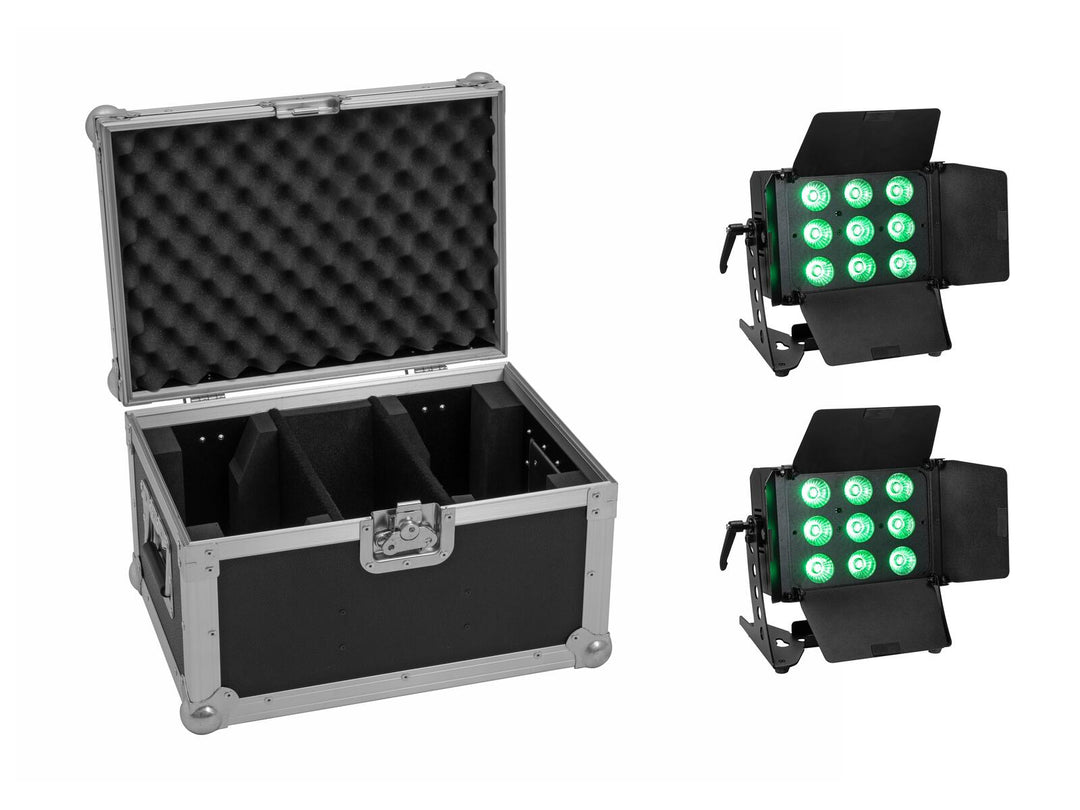 EUROLITE Set 2x LED CLS-9 QCL RGB/WW 9x7W + Maleta
