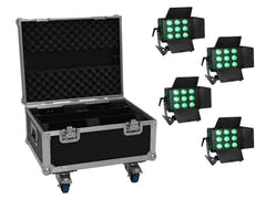 EUROLITE Set 4x LED CLS-9 QCL RGB/WW 9x7W + estuche