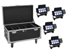 EUROLITE Set 4x Multiflood IP 8x10W RGBW Wash + Estuche