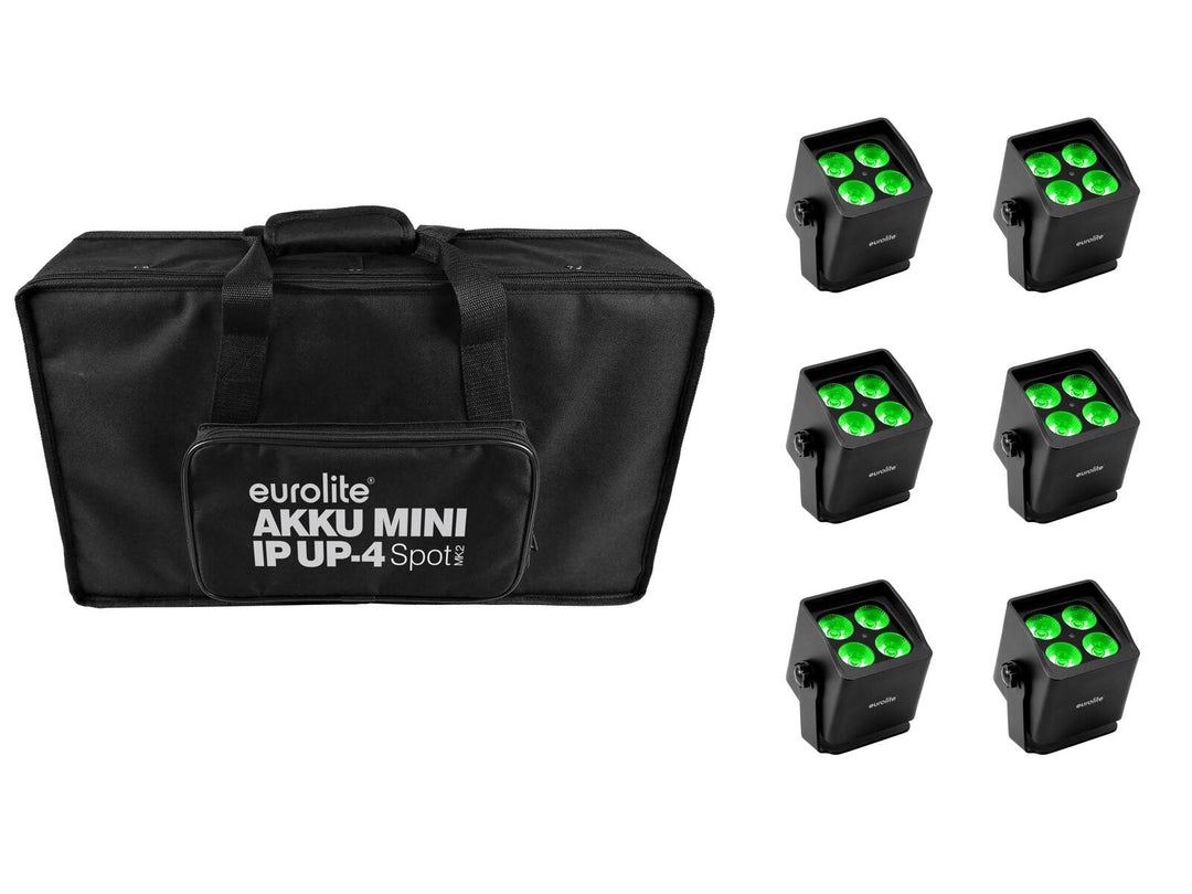 Conjunto de 6x AKKU Mini IP UP-4 QCL Spot MK2 + Bolsa blanda