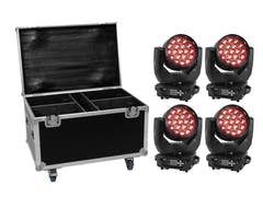 EUROLITE Set 4x LED TMH-X4 + estuche con ruedas