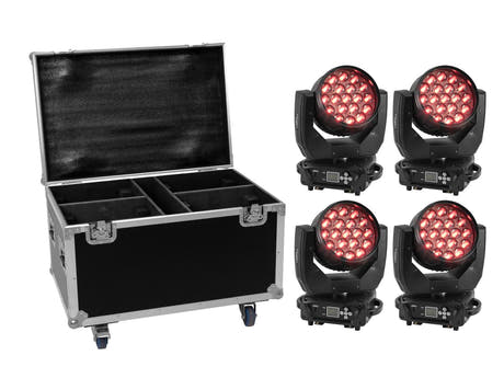 EUROLITE Set 4x LED TMH-X4 + estuche con ruedas