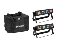 EUROLITE Set 2x Barras LED Silent Bar 16x4W RGB/WW + Bolsa Soft